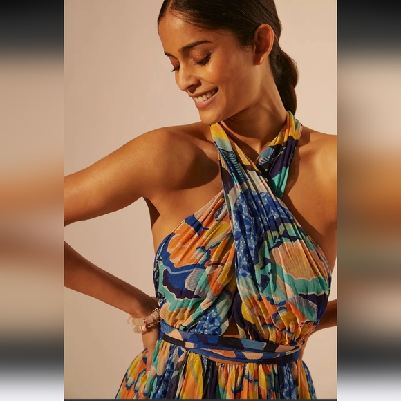 Anthropologie Alexandra Farmer Printed Maxi Dress size 2X New - Picture 15 of 15